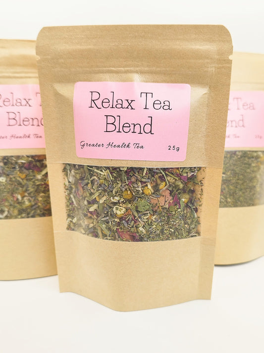 Relax Tea Blend | Relaxing tea | Lavender tea blend | Sleeping tea | Sleep and anxiety tea | Lavender, Chamomile| 25g Pouch loose tea blend